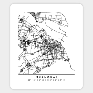 SHANGHAI CHINA BLACK CITY STREET MAP ART Sticker